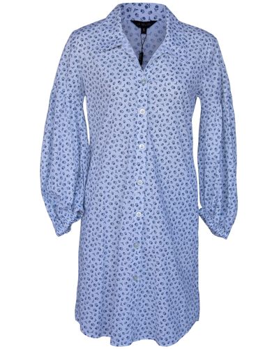 Le Réussi Shirt Dress With Oversized Sleeves - Blue