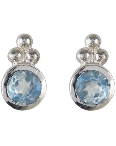 Charlotte's Web Jewellery Holi Jewel Silver Stud Earrings - Blue