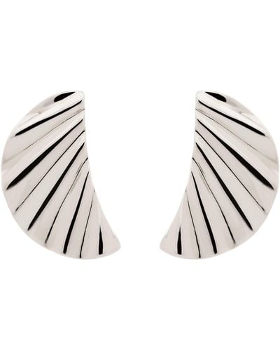 Emma Holland Jewellery Platinum Wave Clip Earrings - Metallic