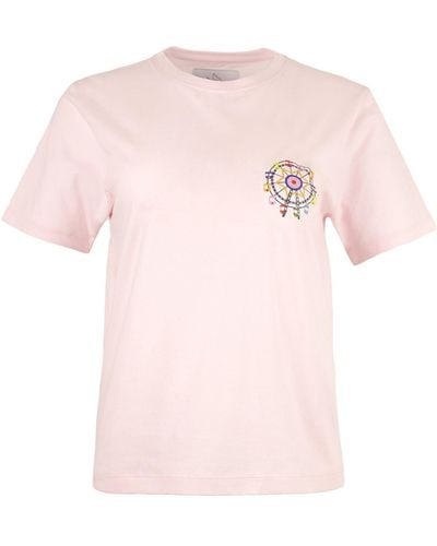 blonde gone rogue Fair Print Organic Cotton T-shirt In Pink