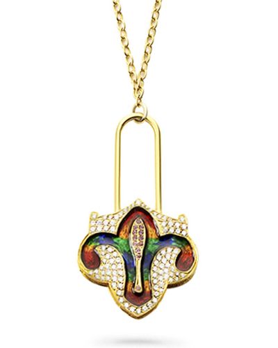 LORA Multi Colour Key Necklace - Metallic