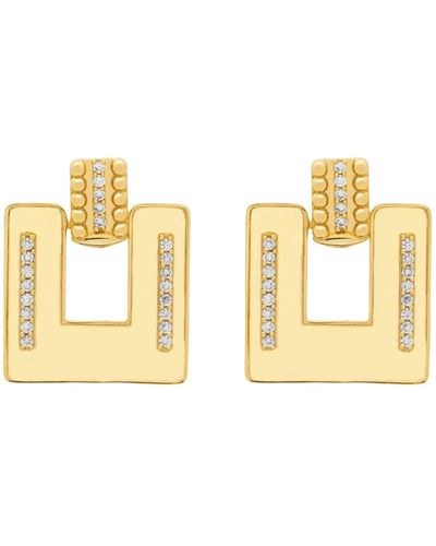 Lavani Jewels Golden Chiara Earrings - White