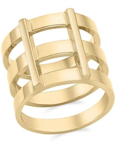 ille lan Rascas R2 Triple Stacked Chunky Moderno Ring In Yellow 925 Silver - Metallic