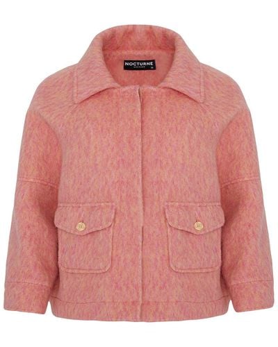 Nocturne Wool Blend Coat - Pink