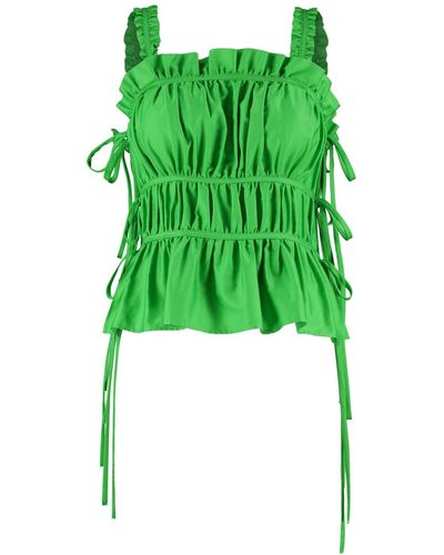 Lavaand The Ava Ruched Tie Side Cami In Island - Green