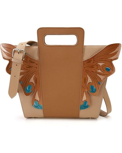Bellorita Wings Crossbody Leather Bag - Brown