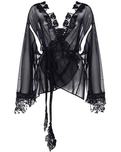 Belle -et-BonBon Limited Edition Sparkling Crystal Bisoux Kimono - Black