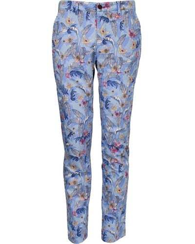 lords of harlech Charles Falling Flowers Pant - Blue