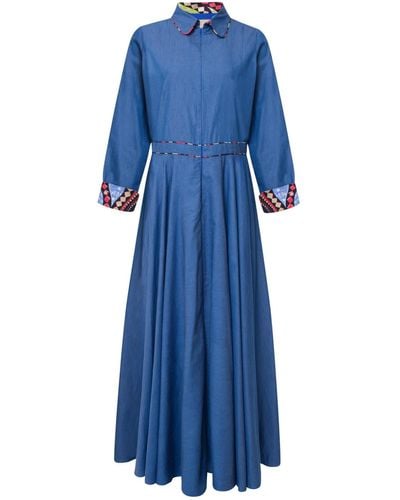 Winifred Mills Salma Maxi Shirt Dress - Blue