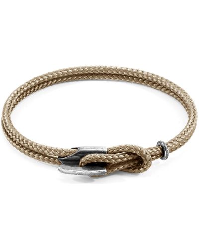 Anchor and Crew Sand Padstow Silver & Rope Bracelet - Metallic