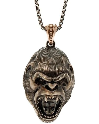 Ebru Jewelry Sterling Gorilla Chain Necklace - Metallic