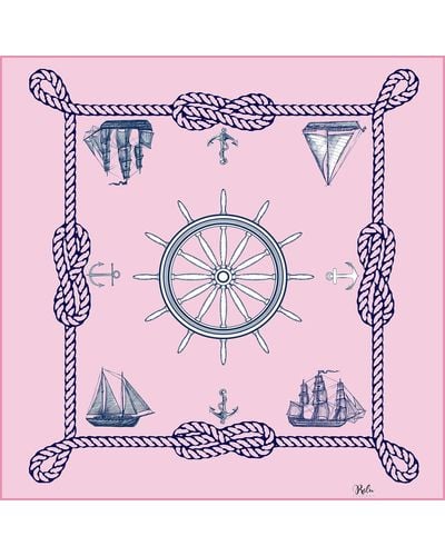 Ralufineart Silk Neckerchief Nautical Chic Pink