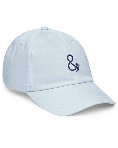 Anchor and Crew Pastel Ampersand Signature Embroidered Chino Cap - Blue
