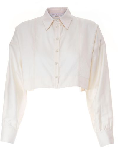 Sofia Tsereteli Short Cotton Shirt - White