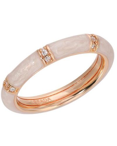 Leeada Jewelry Lamill Enamel Stacking Ring - White