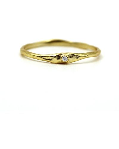 VicStoneNYC Fine Jewelry Natural Diamond Hammered Textured Yellow Ring