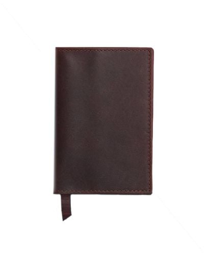 VIDA VIDA Classic Dark Leather Passport Cover - Brown