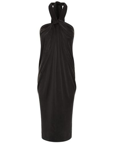 The Summer Edit Maya Sandwashed Silk Bandeau Dress - Black