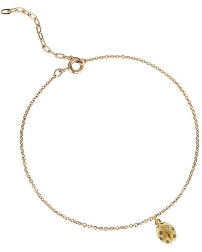 Lee Renee Ladybird Black Diamond Bracelet (wings Closed) – Gold - Multicolour