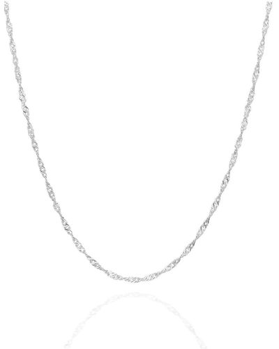 Spero London Twisted Curb Singapore Sterling Chain Adjustable Size - White