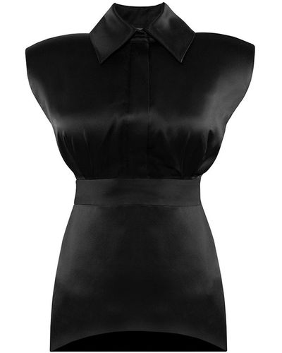 Vestiaire d'un Oiseau Libre Sleeveless Silk Mini Dress - Black