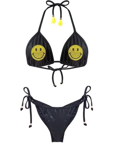 ELIN RITTER IBIZA Ibiza Smiley Face Metallic Bikini Tamara Pia Black