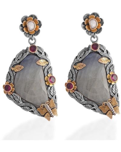 Emma Chapman Jewels The Madonna Sapphire Diamond Tourmaline Earrings - Multicolour