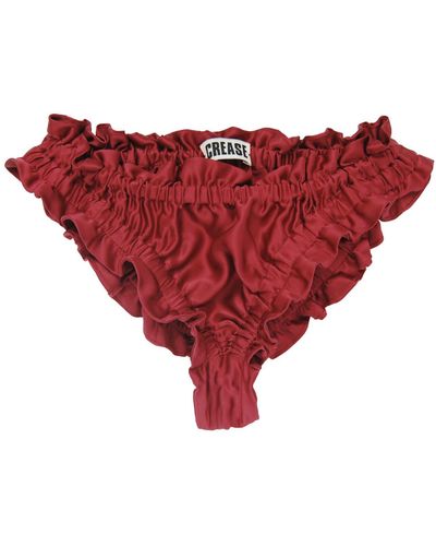 CREASE Silk Scalloped Knickers - Red