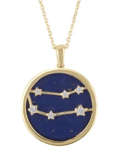 LÁTELITA London Zodiac Lapis Lazuli Gemstone Star Constellation Pendant Necklace Gold Gemini - Blue