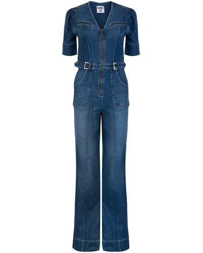 Donna Ida Opal The Softly Curved Jumpsuit - Blue