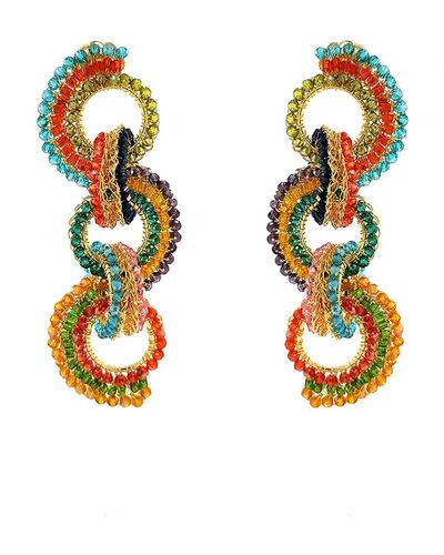 Lavish by Tricia Milaneze Multi & Elena Handmade Crochet Earrings - Metallic