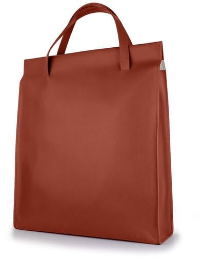 godi. Handmade Adjustable Leather Tote Bag - Red