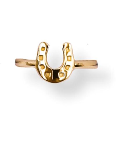 Daniela Janette Lucky Horseshoe Ring - Metallic