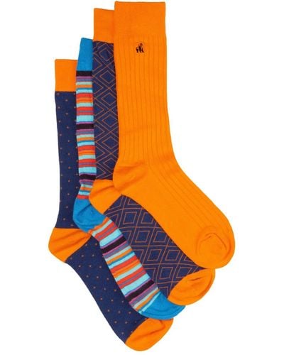Swole Panda Orange & Blue Bamboo Sock Bundle