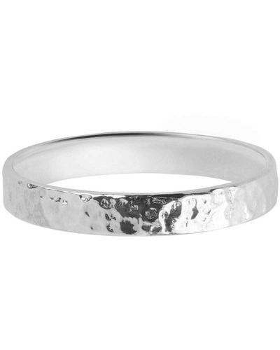 Zohreh V. Jewellery Hammered Band Ring 9k White Gold