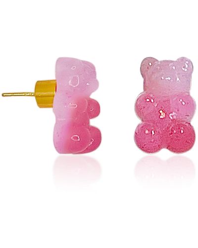 Ninemoo Bear Sweetness Earrings - Pink