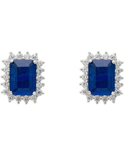 LÁTELITA London Elena Gemstone Stud Earrings Sapphire Silver - Blue