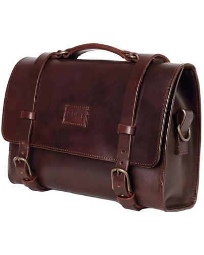 THE DUST COMPANY Leather Briefcase Havana - Brown