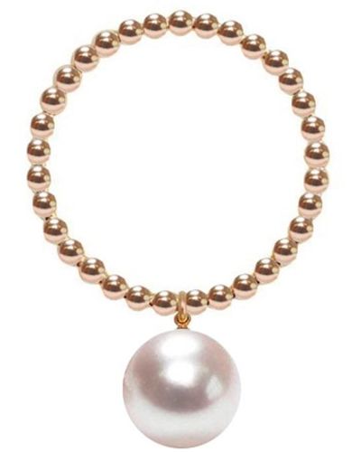 Ora Pearls Gold Orb Ring White Pearl - Metallic