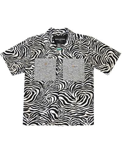 Quillattire Black And White Zebra Print Shirt - Multicolor