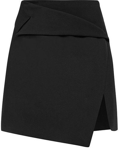 Cliché Reborn Asymmetric Mini Skirt In - Black