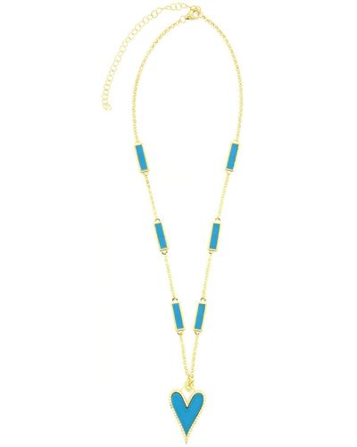 Cosanuova Turquoise Heart Necklace - Metallic