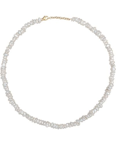 Kiri & Belle Ayla Irregular Keshi Pearl Filled Necklace - Metallic