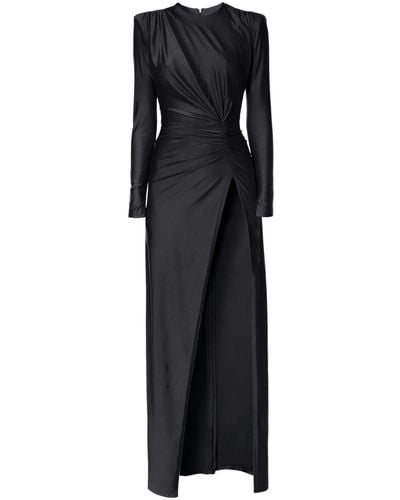 AGGI Adriana Smokey Pearl Maxi Evening Dress - Black