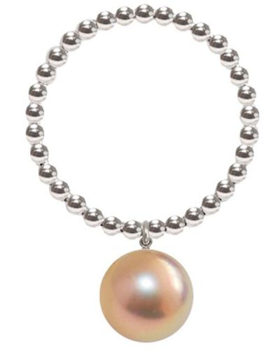 Ora Pearls Silver Orb Ring Gold Pearl - Metallic