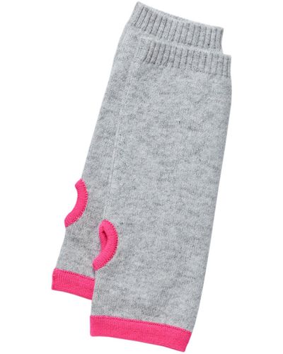 Cove Cashmere Wrist Warmers & Neon Pink - Gray