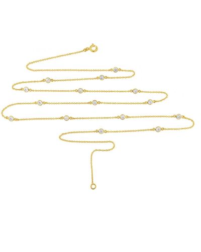 Auree Sofia 18ct Yellow Vermeil & Cubic Zirconia Long Necklace - Metallic
