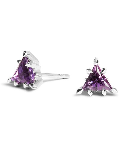 Kasun Trillion Earrings - Purple