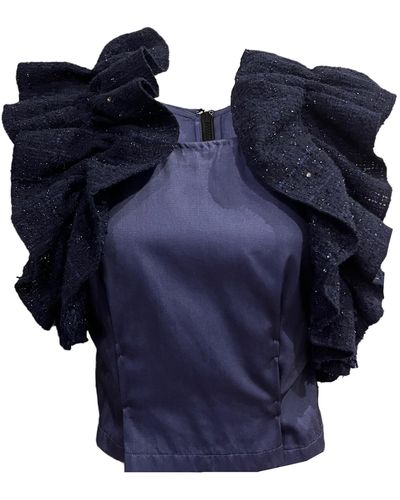 ARSHYS Top With Frills - Blue