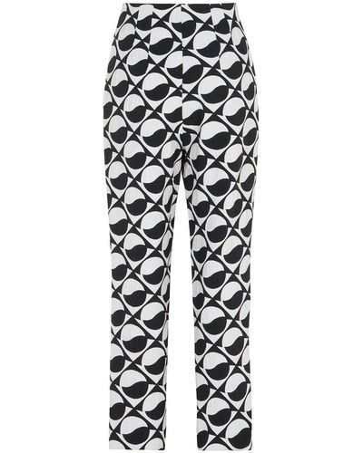 Nocturne Printed High-waisted Trousers - White